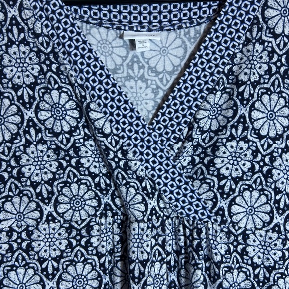 J Jill Women’s Plus 1X Sleeveless Maxi Dress Blues Geometric Pattern 3627 - Picture 5 of 9